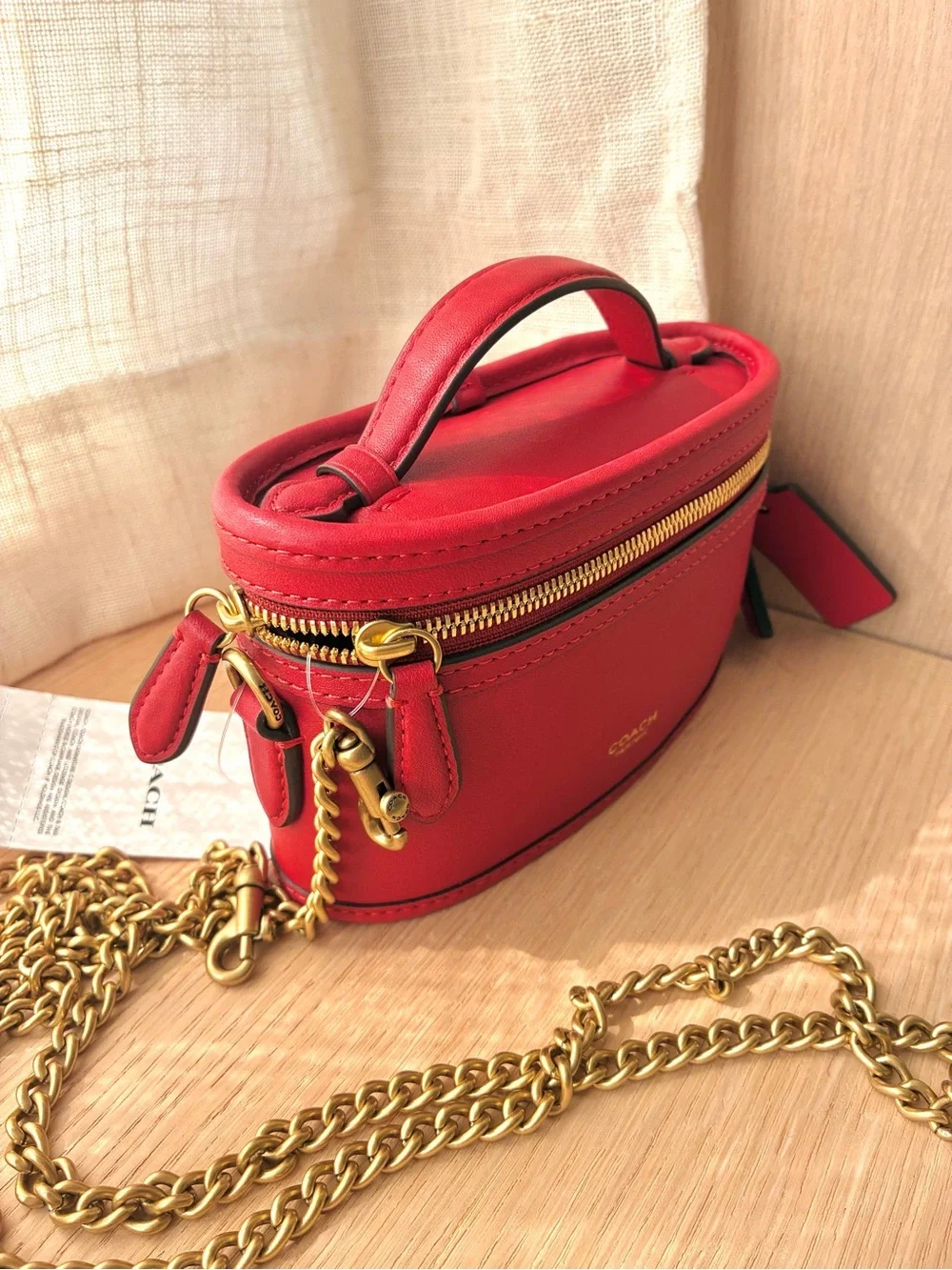 NWT🧧Coach Trail Bag 15 Red Poppy Mini Crossbody Top Handle CCY84 Chain Limited